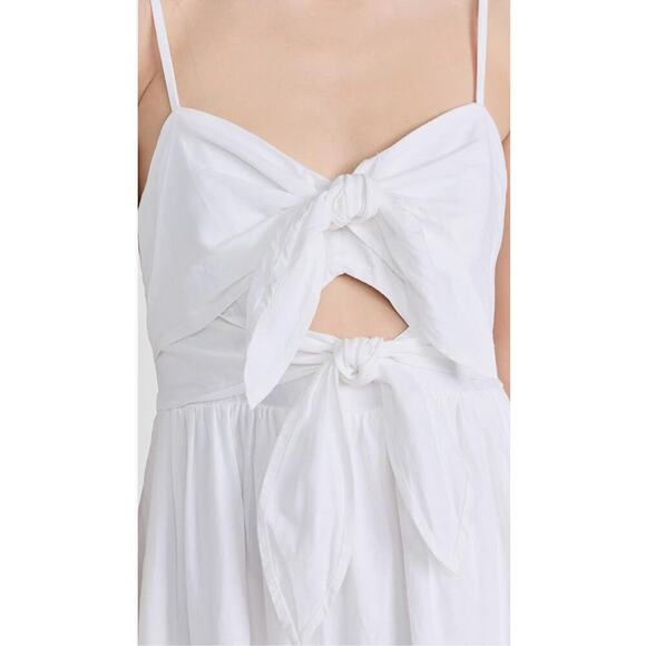 Madewell Women’s Double Tie Cutout Sweetheart Midi White Dress size 4 - Picture 4 of 11